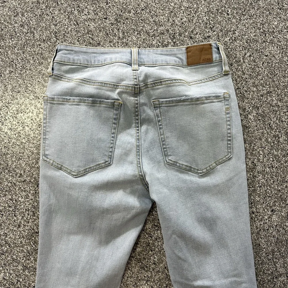 Aeropostale Jeans Womens 4 27x28 Aero Super High Rise Jegging Distressed Raw Hem